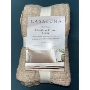 Casaluna Chambray Cotton Sham‎ Reversible Standard Tan 1 Sham